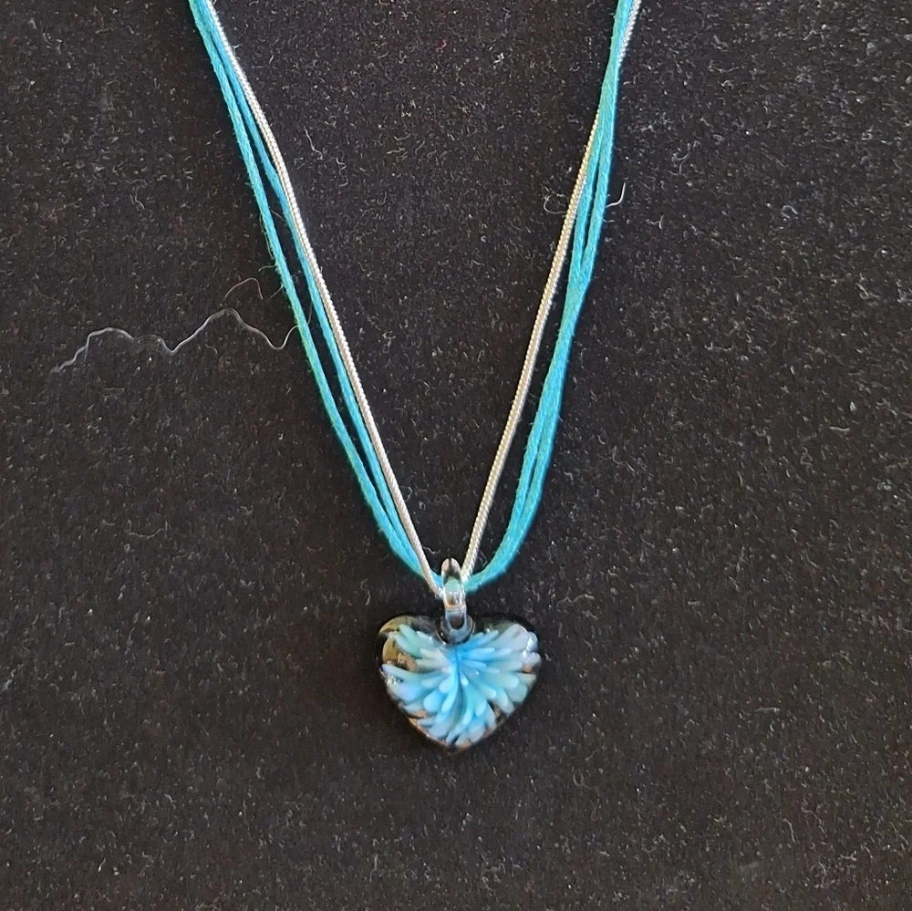Art Glass Heart Necklace